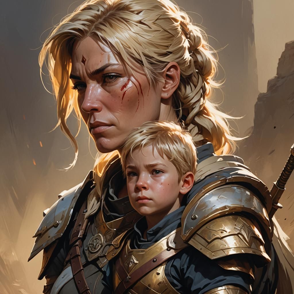 Female Warrior Portrait in Cinematic Lighting