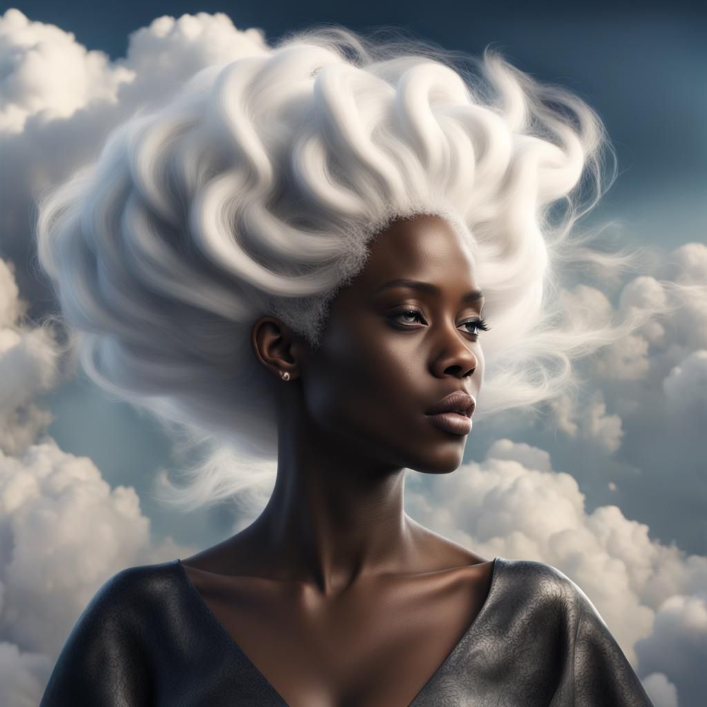 Woman with Cloud Hair: Digital Matte Painting