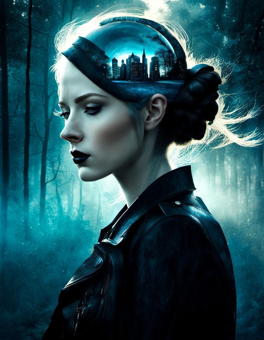 Ethereal Double Exposure of Strife, Life, and Dream