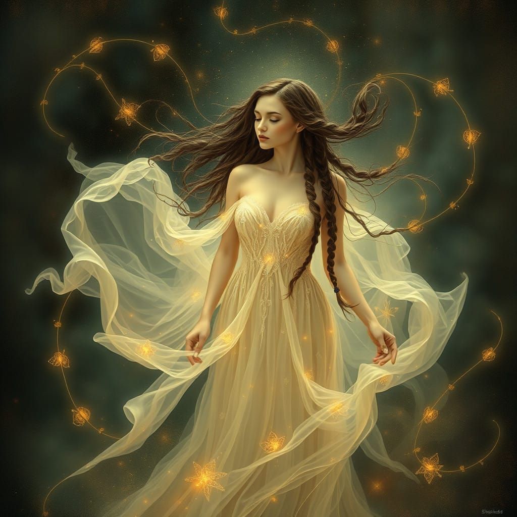 Ethereal Dream Woman in Art Nouveau Style
