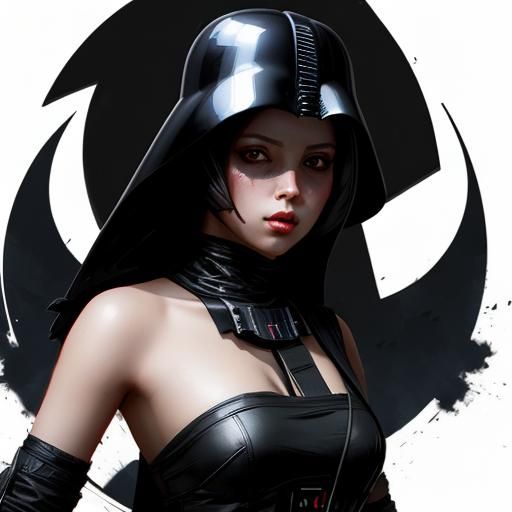 Darth Vader Girl on Spaceship, Greg Rutkowski Style