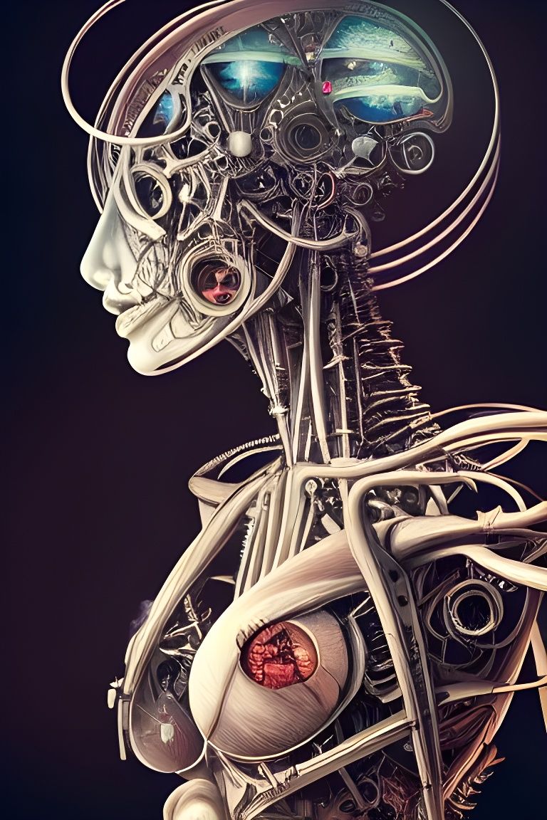Biomechanical Goddess in Photorealistic Digital Art