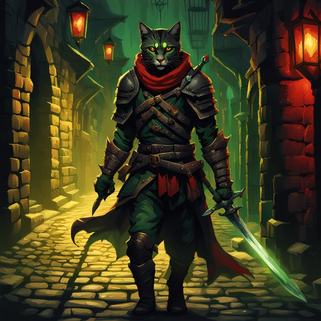 a Tall Tabaxi Assassin Rogue