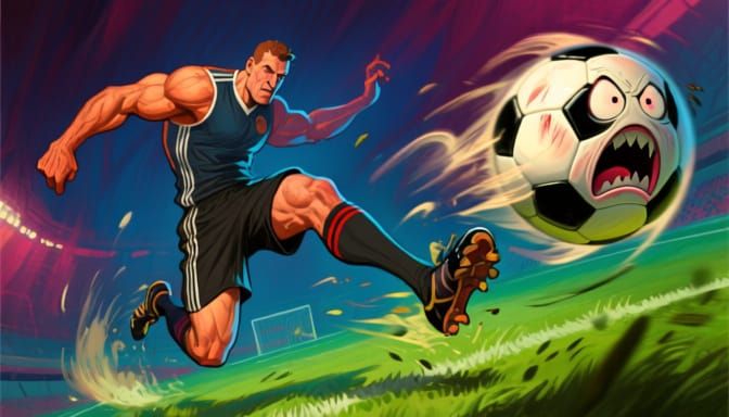 Soccer Player and Frightened Ball in Dynamic Scene