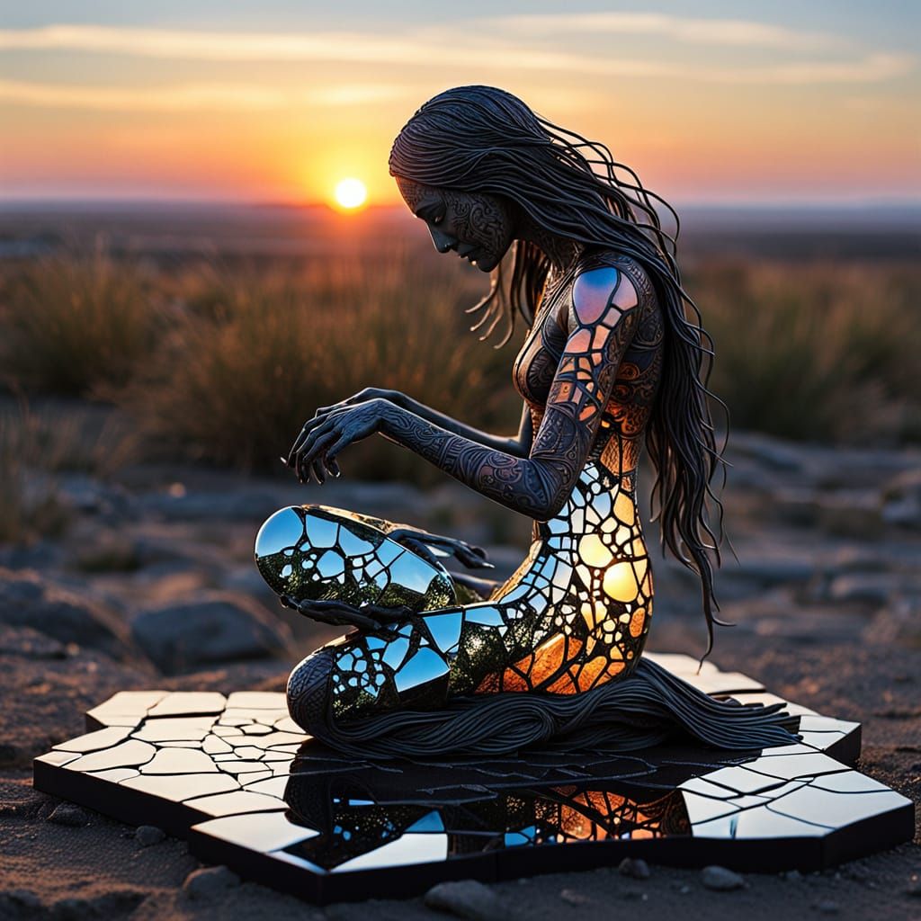 Surreal Fragmented Sculpture with Bio Art Elements and Whims...