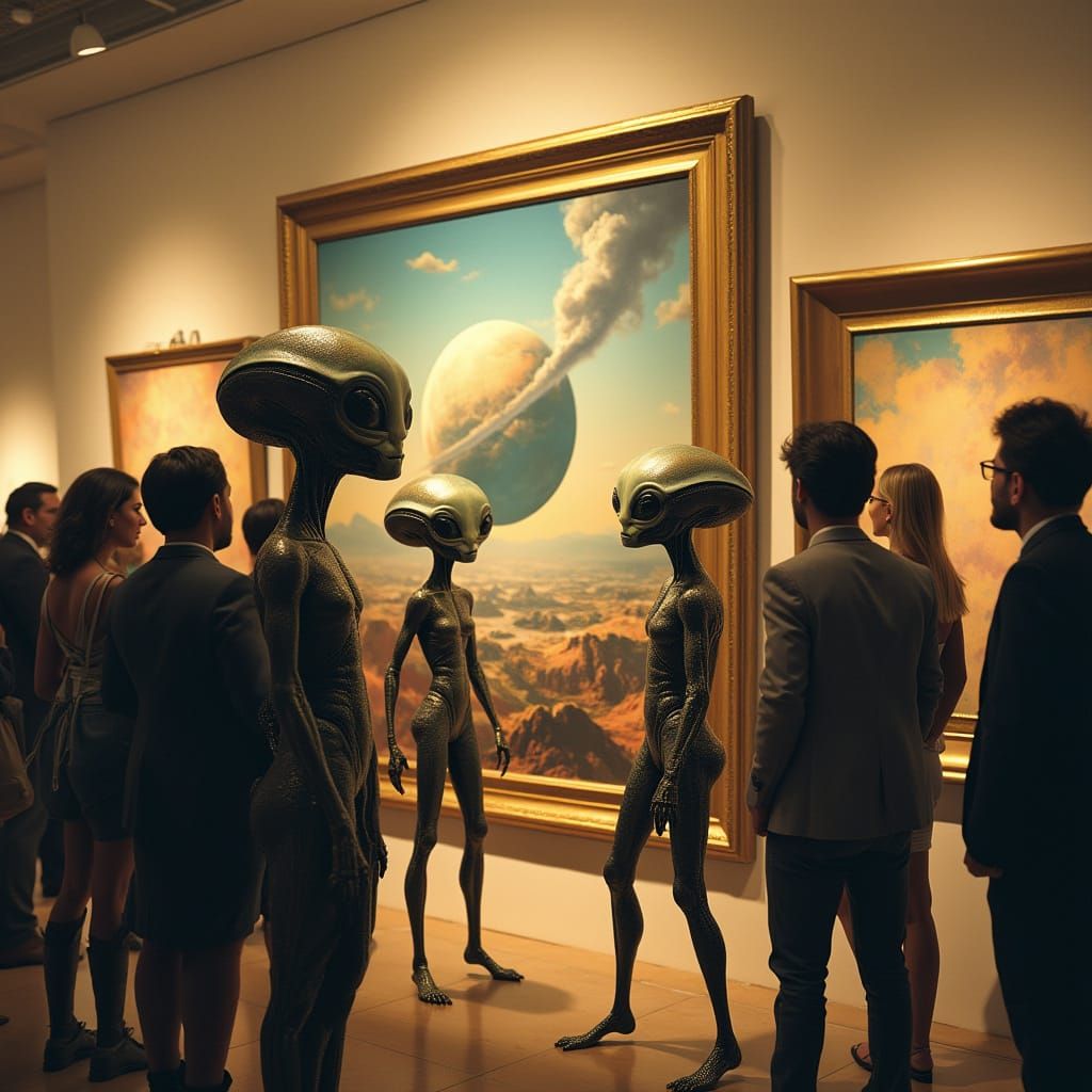 Aliens Discover Xylophia-IV Artwork in Earth Gallery