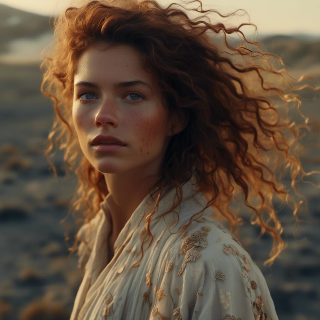 Sensual Smiling Woman in Hyperrealism Style