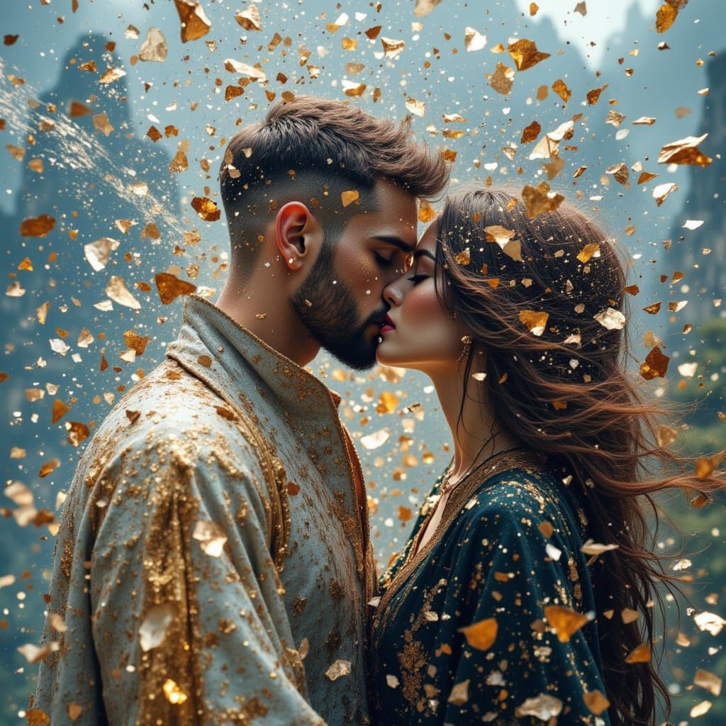 Abstract Digital Art with Vibrant Colors and Textures