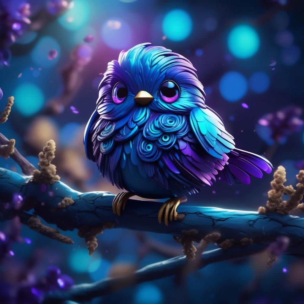 Tiny little bird on a branch.