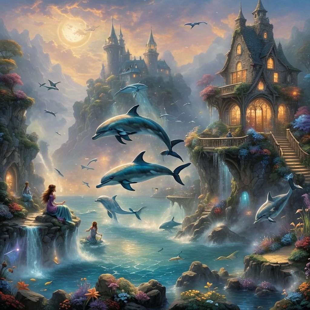 Lemurians, Dolphins, and Mermaids in Ethereal Fantasy