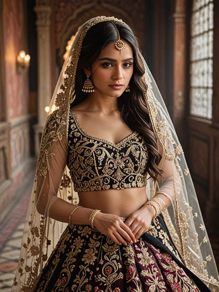 Gothic Indian Wedding Lehenga with a Touch of Mysticism and....