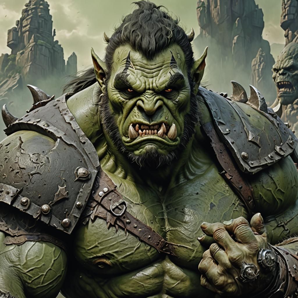 Orc Warrior Portrait in Fantasy Art Style