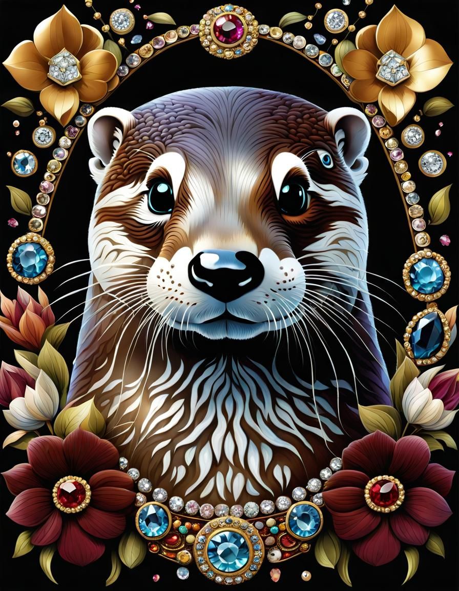 Gem, Silk and Flower Series: Otter