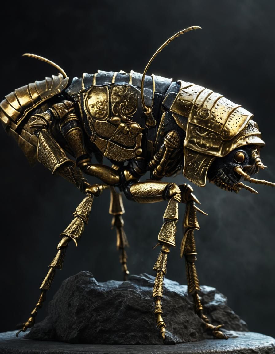 Armored Battle Flea on Stone Pedestal
