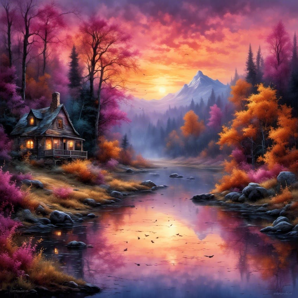 Breathtaking Sunset with Golden Light Reflection