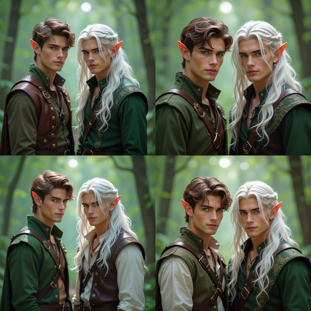 Two Male Fae in a Forest Setting