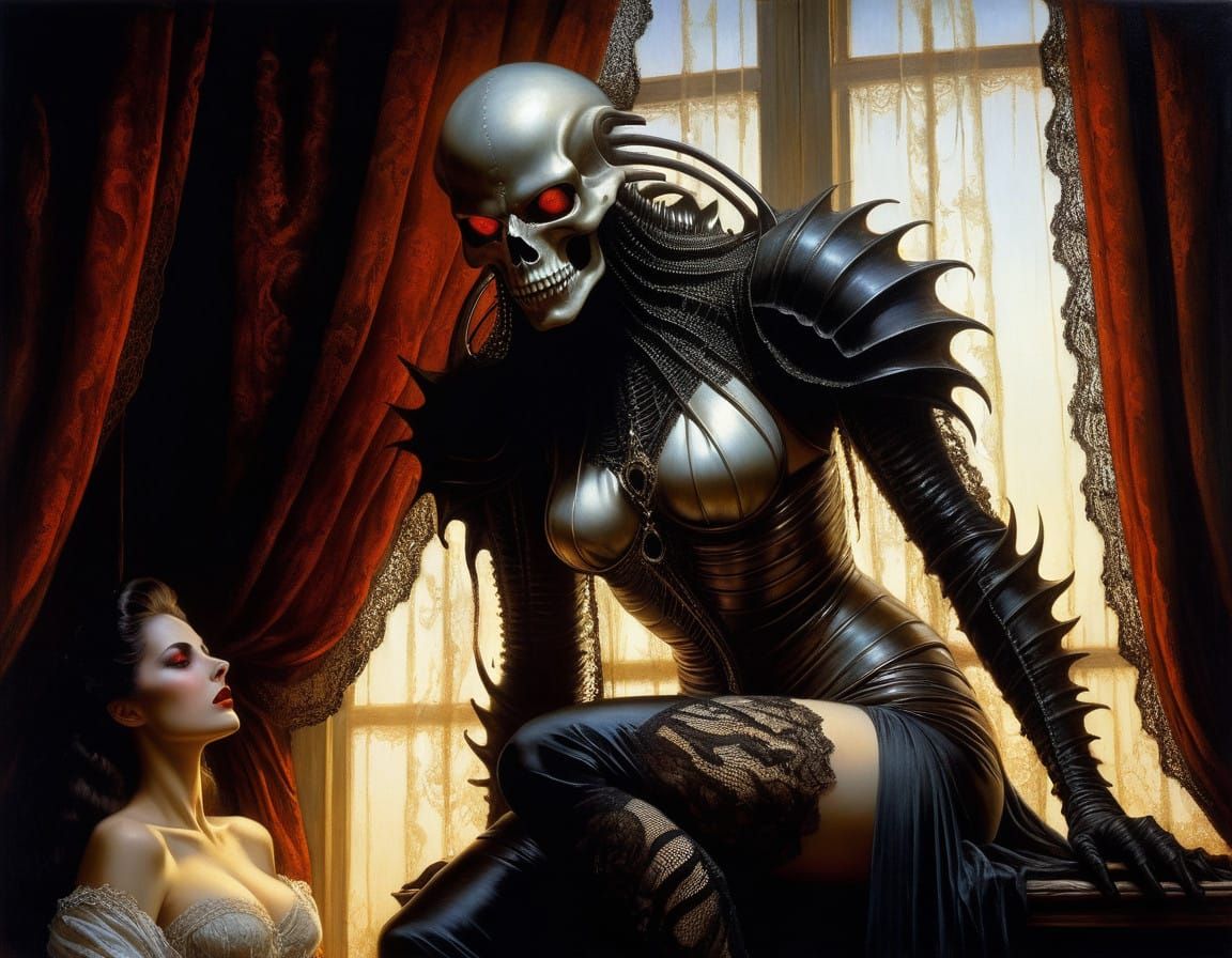 Grotesque Monster Watches Woman in Intimate Moment