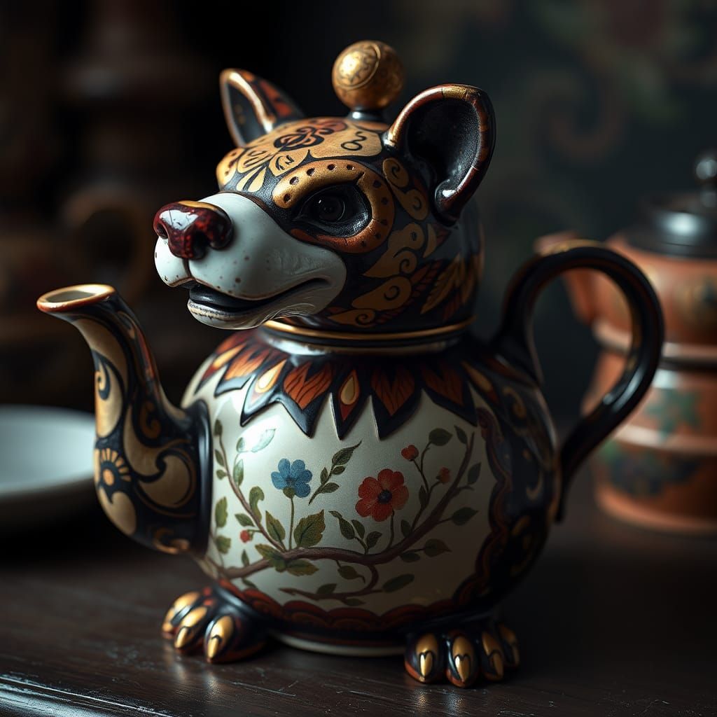 Ceramic Tea Kettle Reimagined as Wild Animal