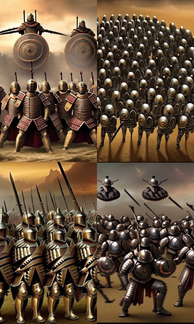 Medieval Legion Testudo Formation in Fantasy Style
