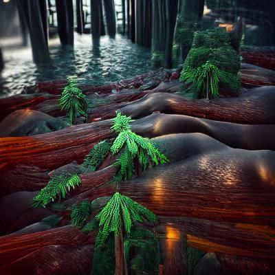 Redwood Trees at the Pacific Northwest Ocean