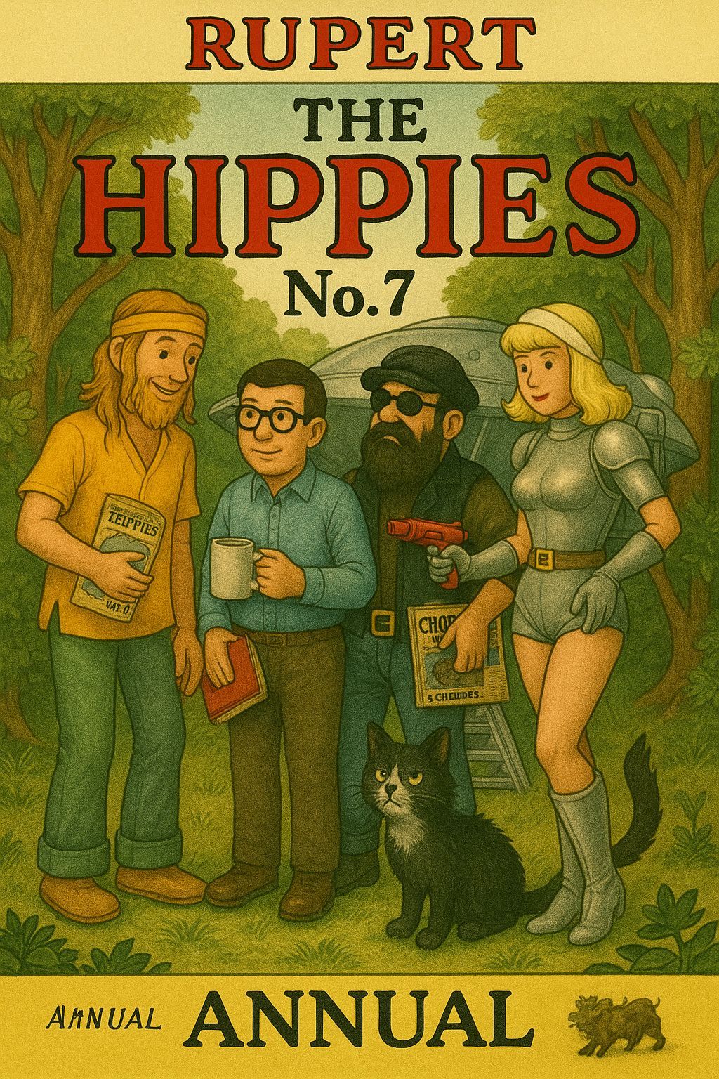Hippies Comic Cover in Rupert Style