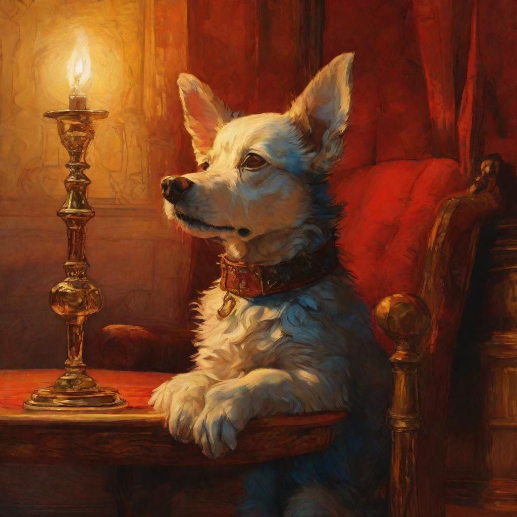 Puppy with Wine Glass: Fantasy Concept Art