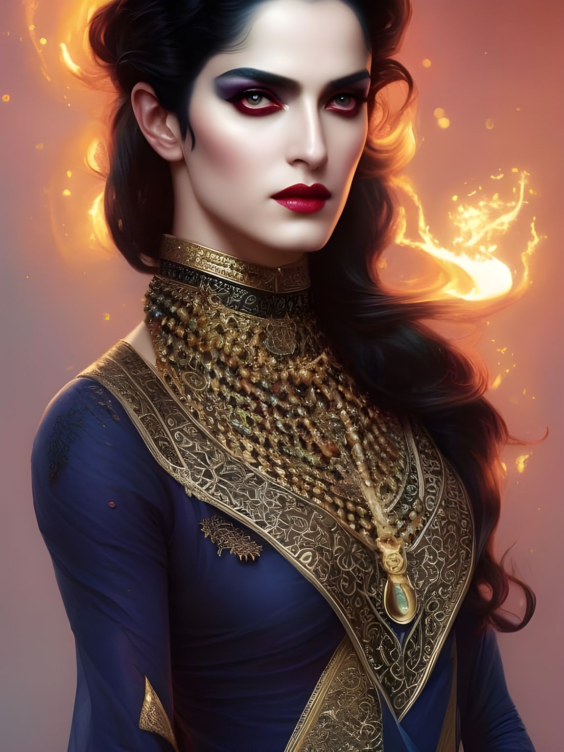 Stunning Arabic Efreeti Sorceress with Magic Astral Powers