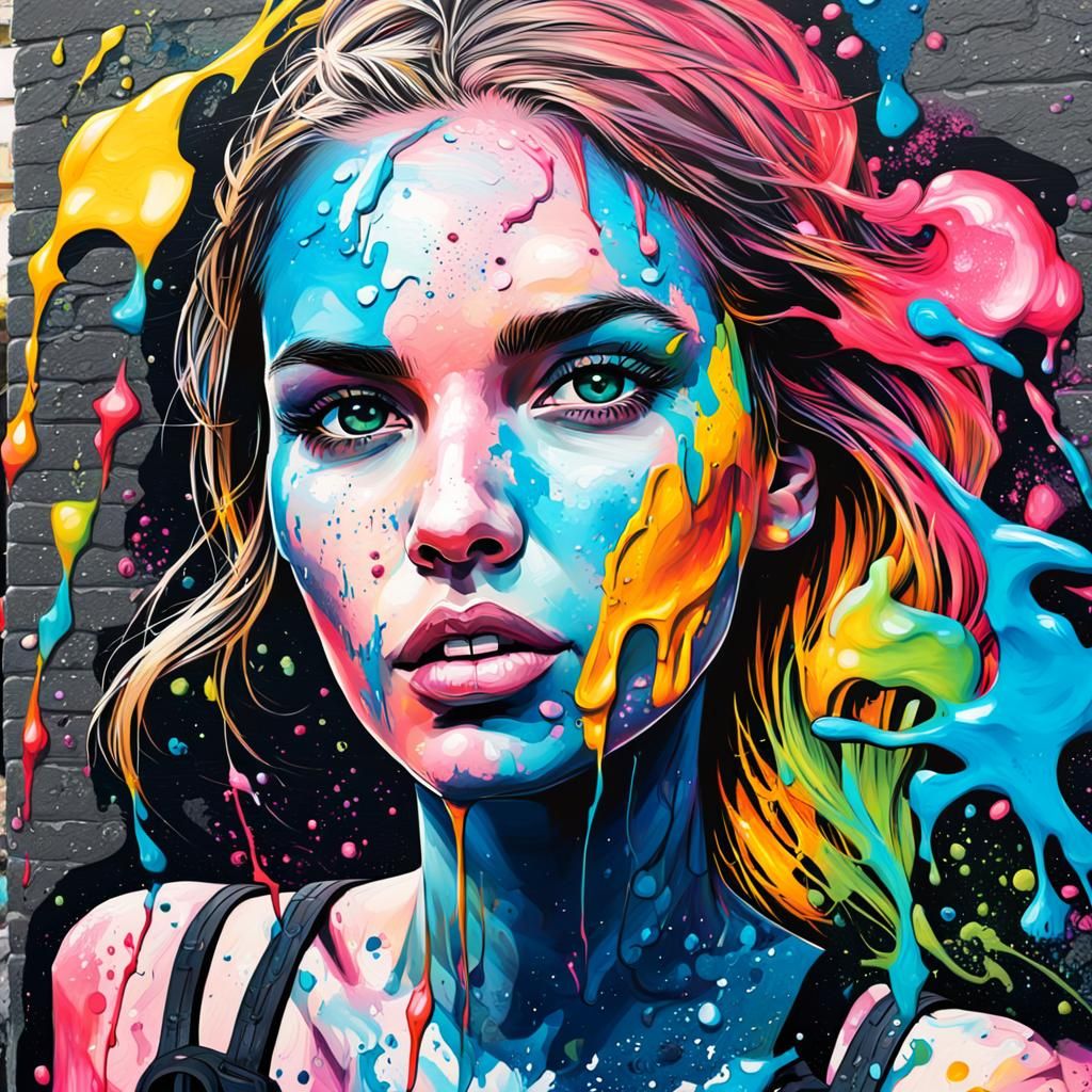 Feyre Graffiti Art in Colorful Polychromatic Style