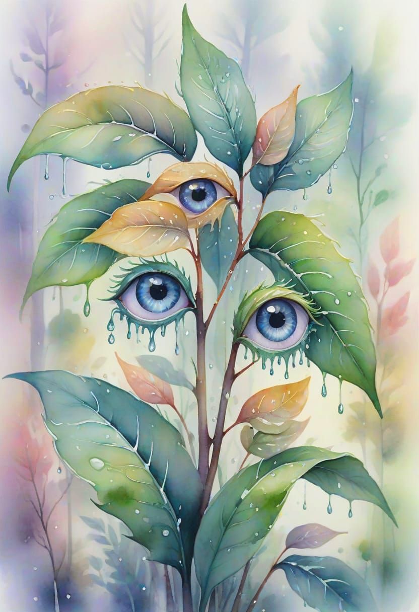 A Tearful Plant Masterpiece in Smooth Watercolor