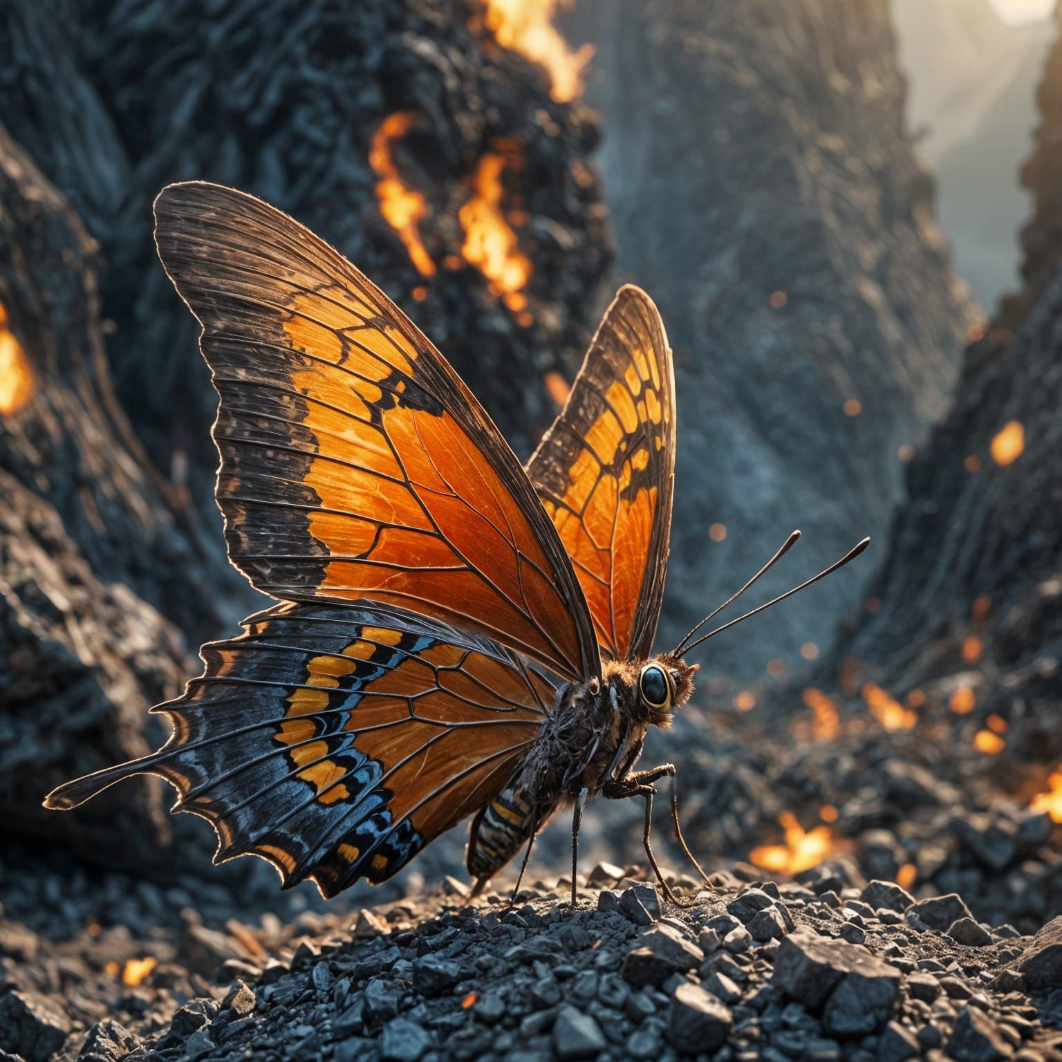 Phoenix butterfly, born from the ashes