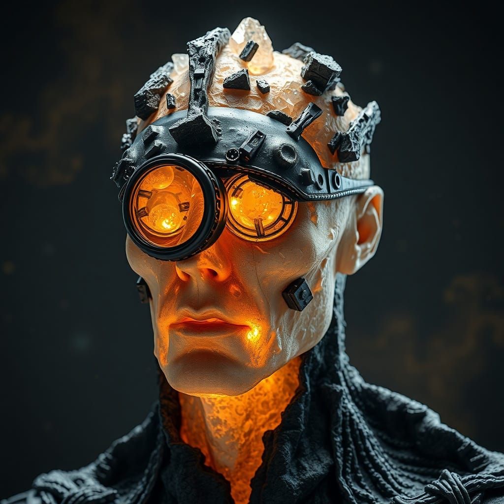 Ultra-Realistic Cyclops Sculpture in Dark Sci-Fi Style