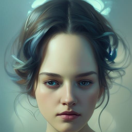Detailed Portrait in Style of Artgerm and Mucha