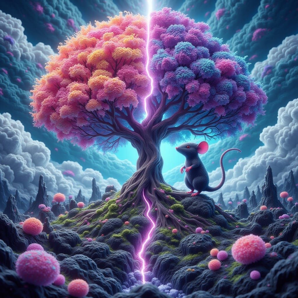 Contrasting Worlds: Good vs Evil Chibi Mice