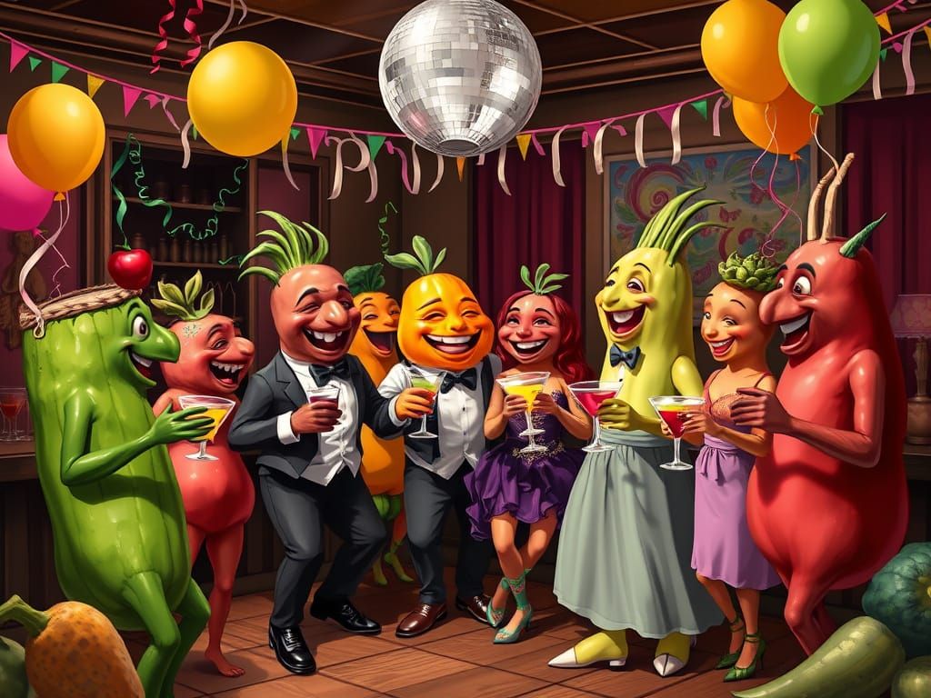 Fruit and Veggie Prom in Disco Style