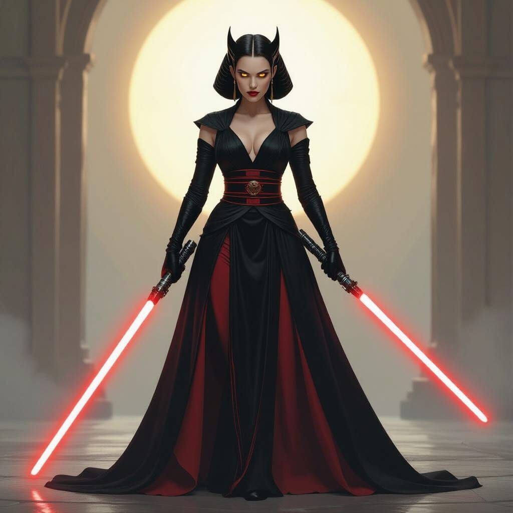 Padme Amidala Sith Lord with Crimson Lightsaber