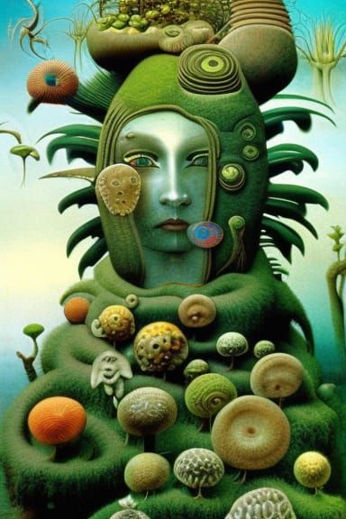 Moss Covered Tiki Gods in Jungle Ruins