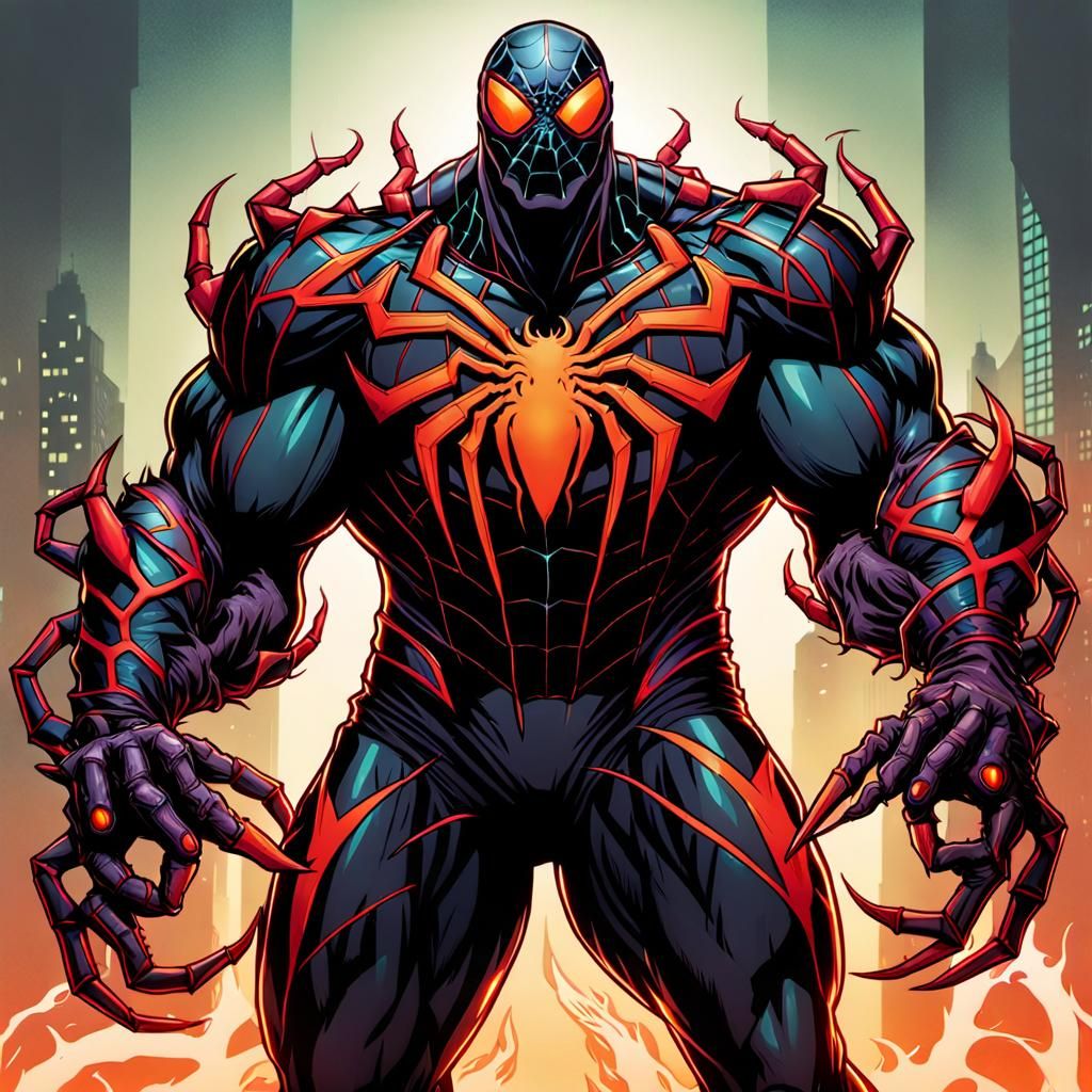 Symbiote Warrior in McFarlane Comic Style