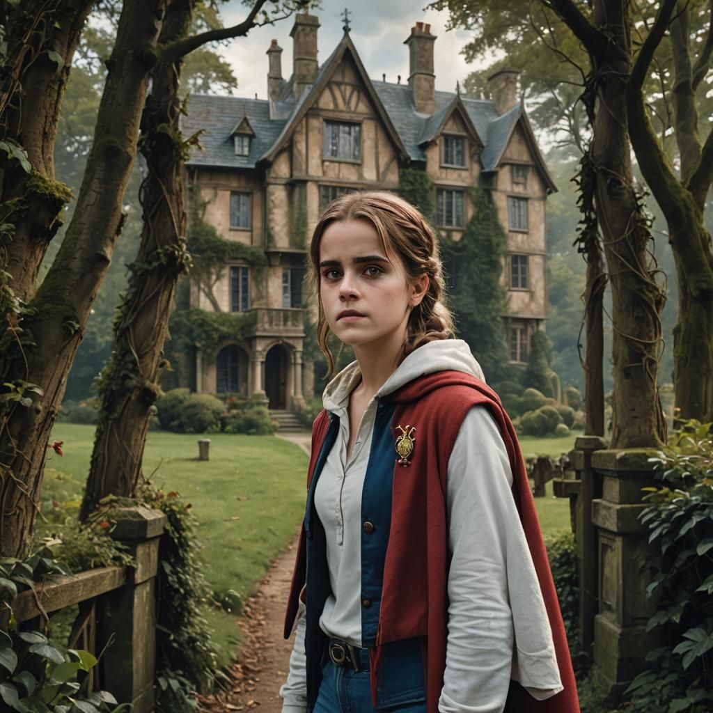 Hermione Granger in Gothic Manor: Digital Art