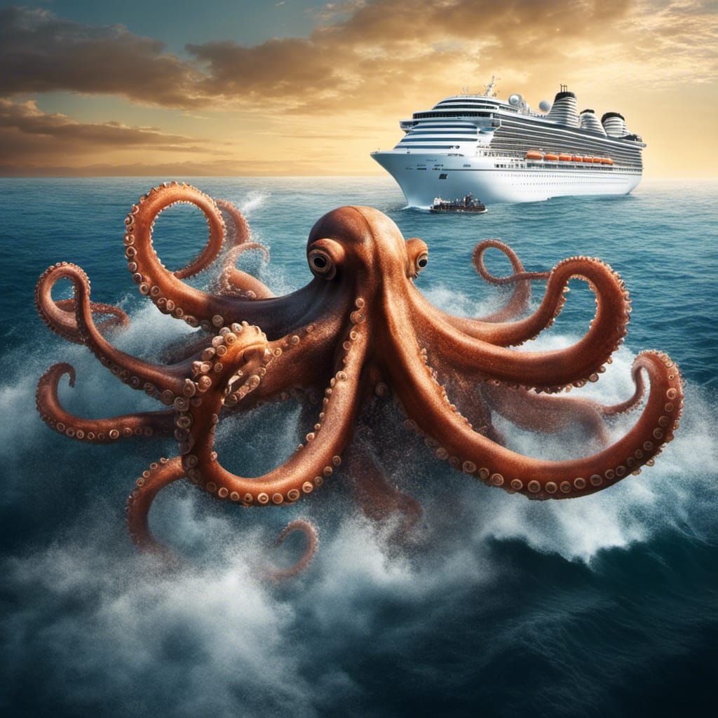 Giant Octopus Attacks Cruise Ship in Hyper-realistic Detail