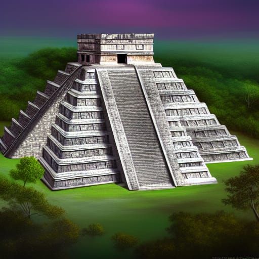 Chichen Itza Pyramid in Detailed Matte Painting