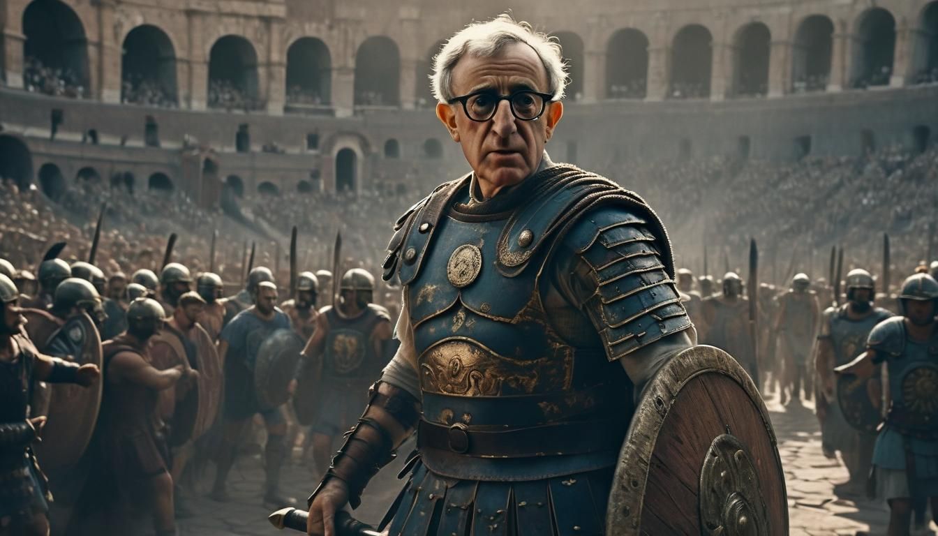 Woody Allen as Gladiator in Roman Colosseum