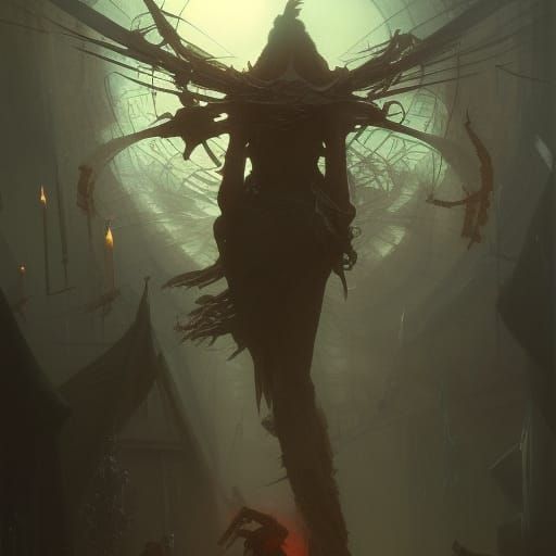 Death: Dark Fantasy Art in Purple and Yellow