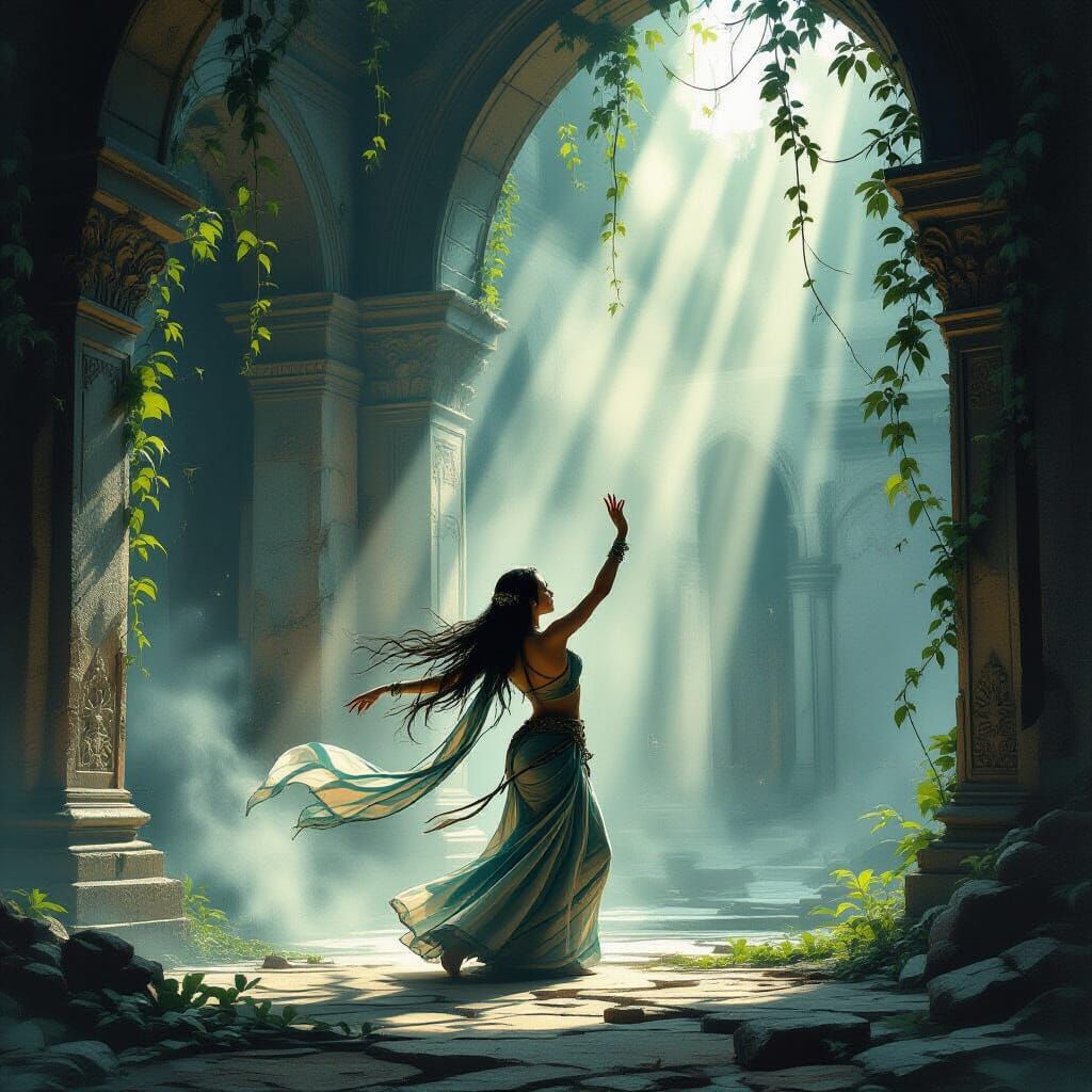 Ancient Dancer's Ritual in Forgotten Temple
