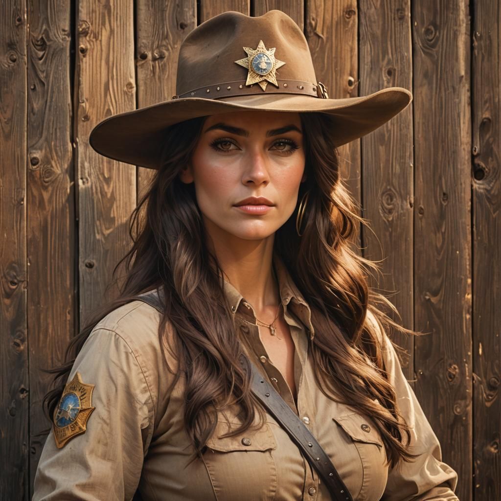Wild West Sheriff Portrait in Frank Frazetta Style
