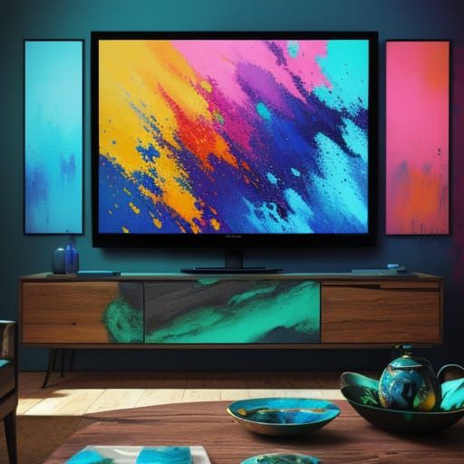 Hyperrealistic TV Concept Art in Splash Art Style