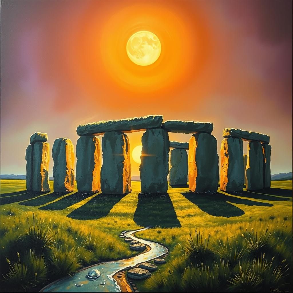 Stonehenge Golden Hour: A Surrealist Summer Solstice