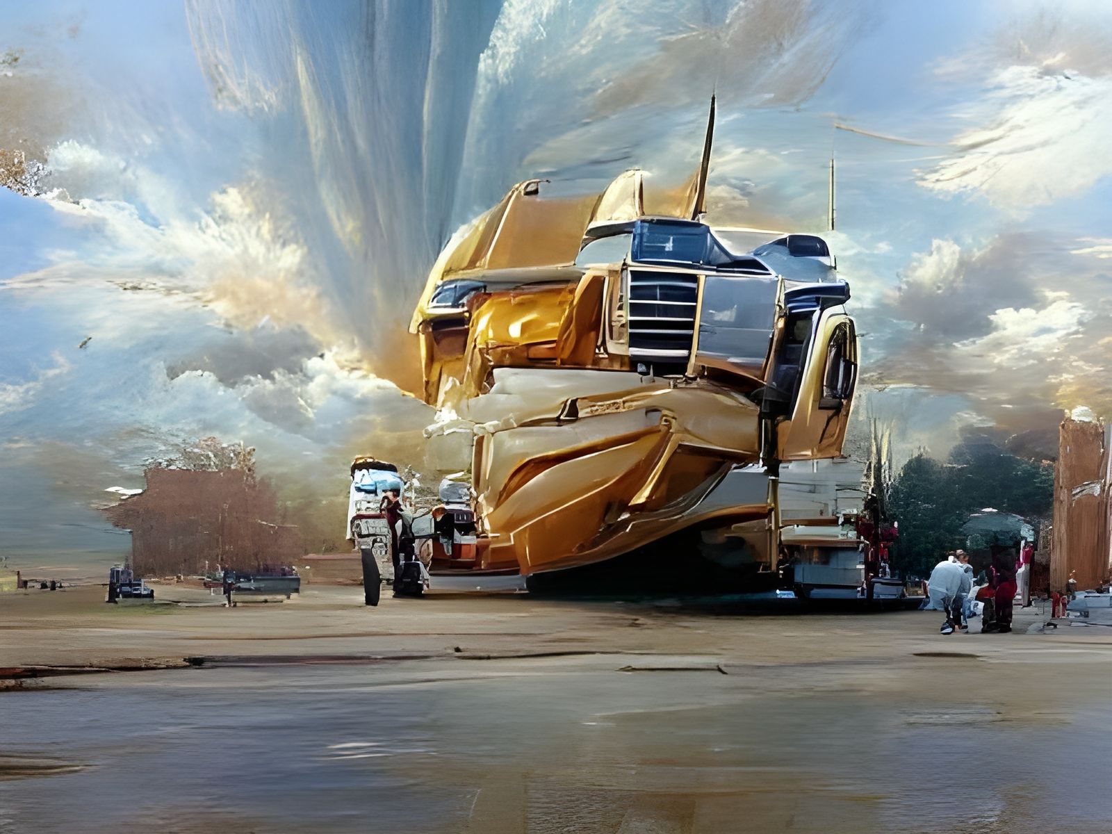 Autobots Phrase in Oil Painting Style