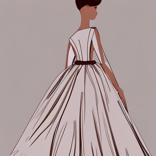 Model in Wedding Dress with Pink Fabric, Hyperdetailed