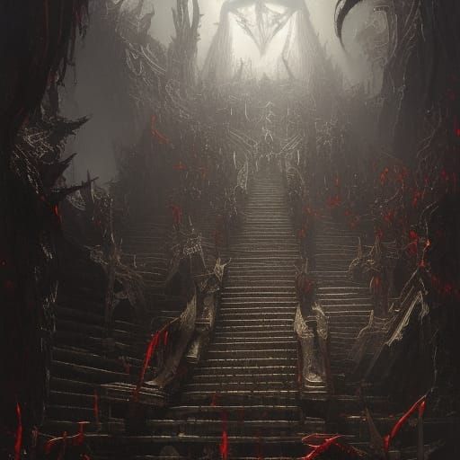 the ultradetailed diabolic stairway to Land of the Dead,  is...