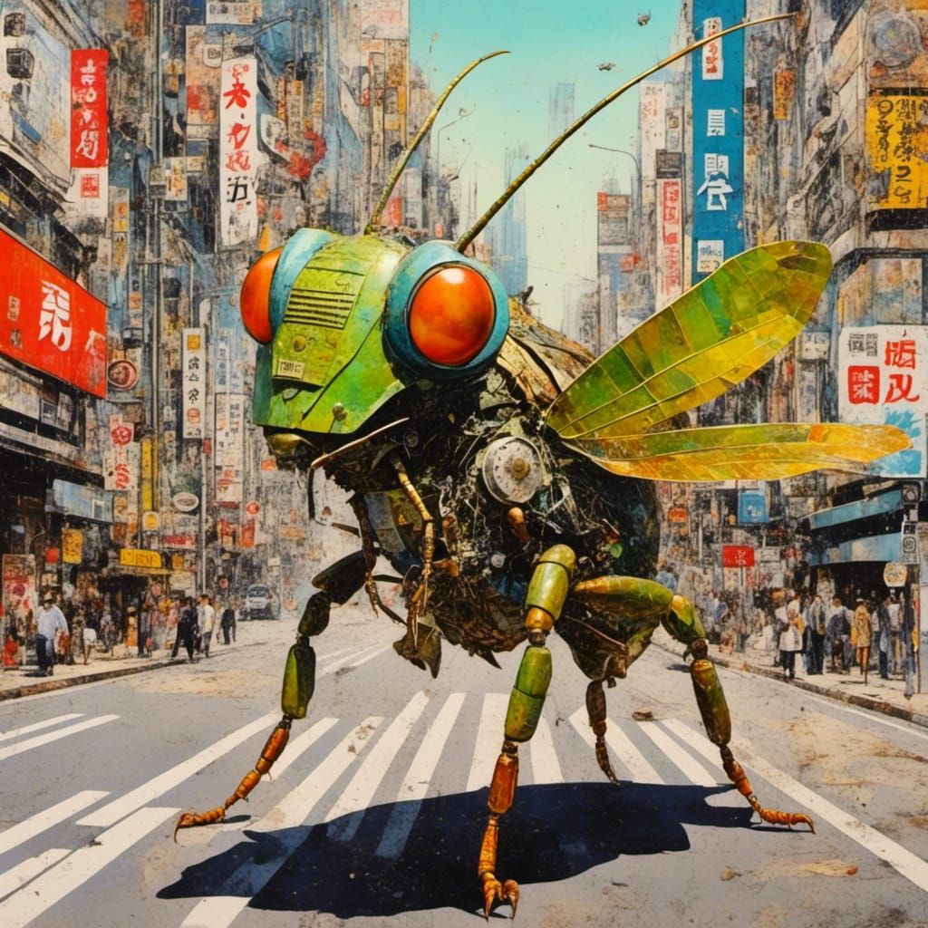 Grasshopper Detective in Tokyo Collage
